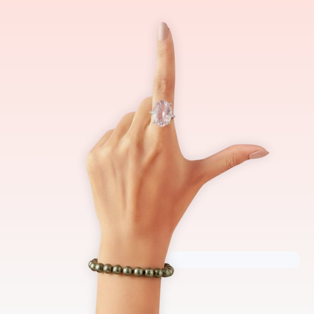 Pyrite Bracelet Bracelet With Free Rose Quartz Ring