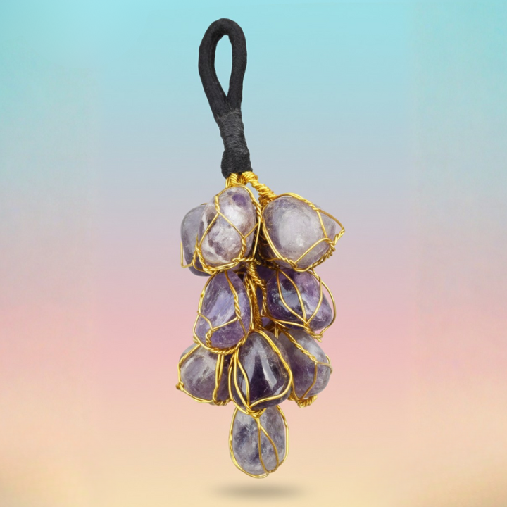 Amethyst Key Chain – Elegant crystal accessory for calmness and spiritual balance.