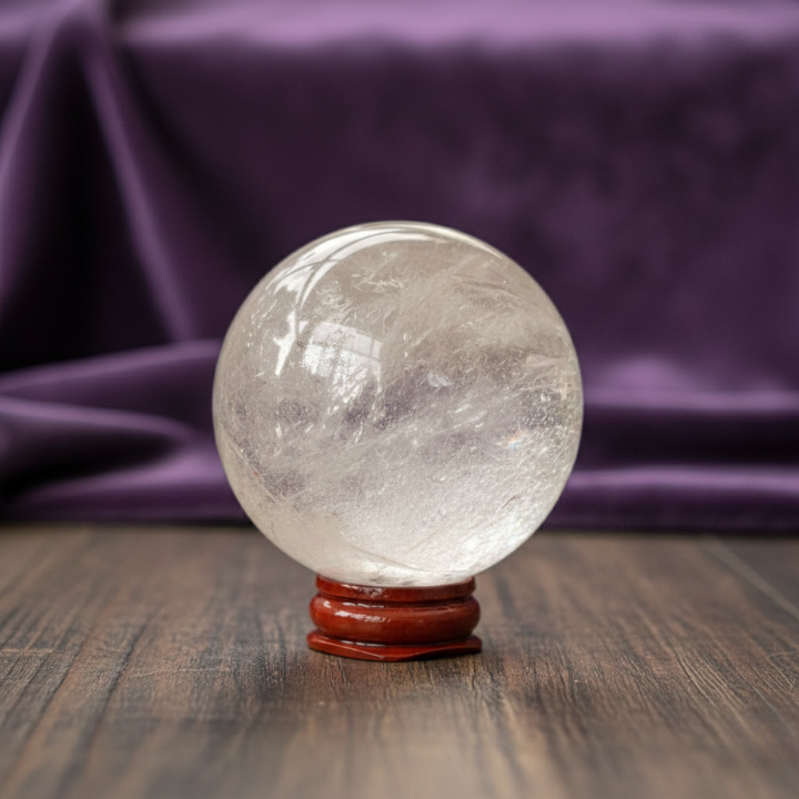 Clear Quartz Cluster Ball – Natural crystal sphere for energy healing and positivity.