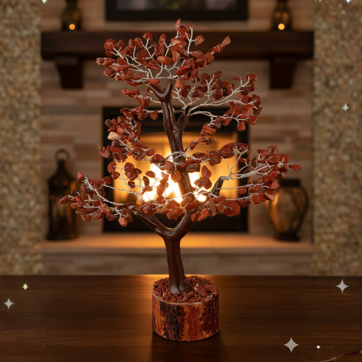 Red Jasper Tree – Natural crystal tree for strength, vitality, and energy healing.