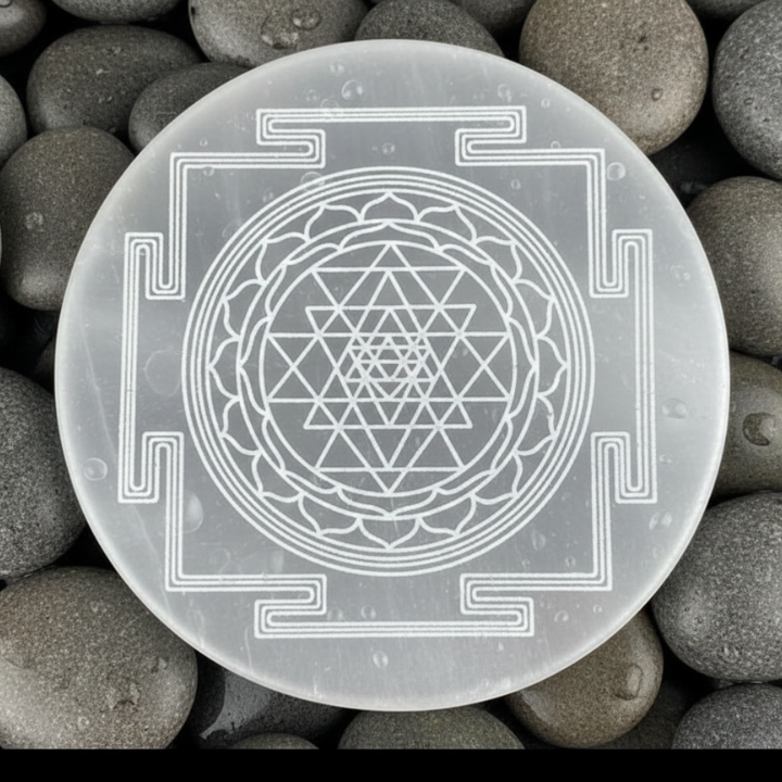 Selenite Plate – Natural crystal plate for energy cleansing, healing, and positive vibes.