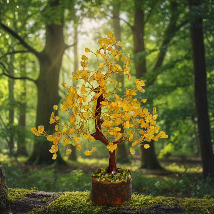 Citrine Tree – Natural crystal tree for wealth, positivity, and energy healing.