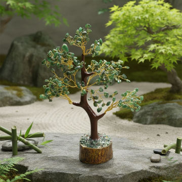 Green Jade Tree – Natural crystal tree for prosperity, harmony, and energy healing.