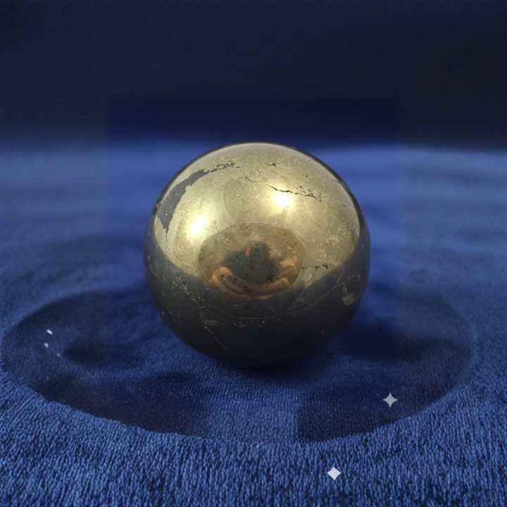 Pyrite Cluster Ball – Natural crystal sphere for wealth, prosperity, and energy healing