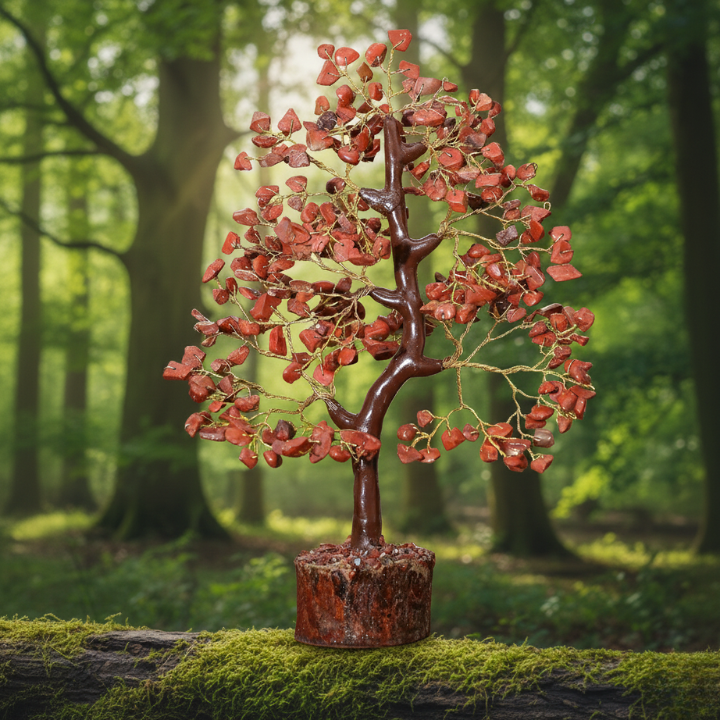 Red Jasper Tree – Natural crystal tree for strength, vitality, and energy healing.