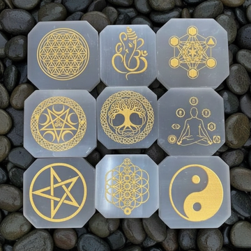 Selenite Plate – Natural crystal plate for energy cleansing, healing, and positive vibes.
