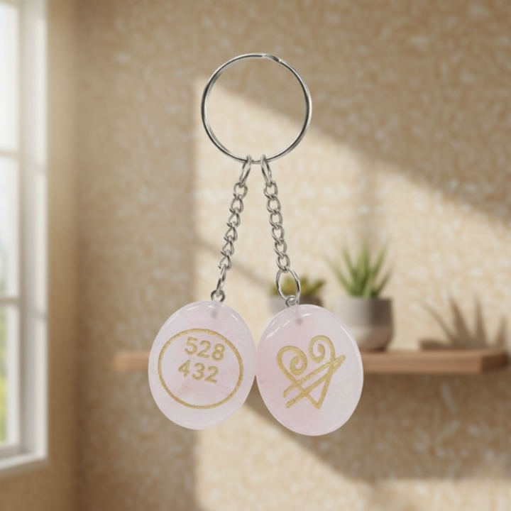 Rose Quartz Key Chain – Elegant crystal accessory for love and emotional balance.