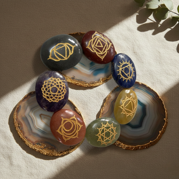 Seven Chakras ZIBU Coins – Spiritual healing coins with chakra symbols for energy balance.
