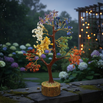 Seven Chakra Tree – Colourful crystal tree for chakra balancing and spiritual energy.