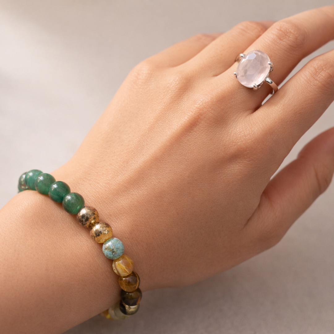 Money Magnet Bracelet With Free Rose Quartz Ring