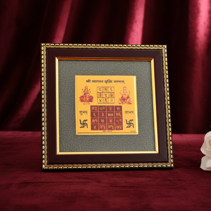 Vyapaar Vruddhi Frame – Sacred yantra frame for business growth, success, and prosperity.