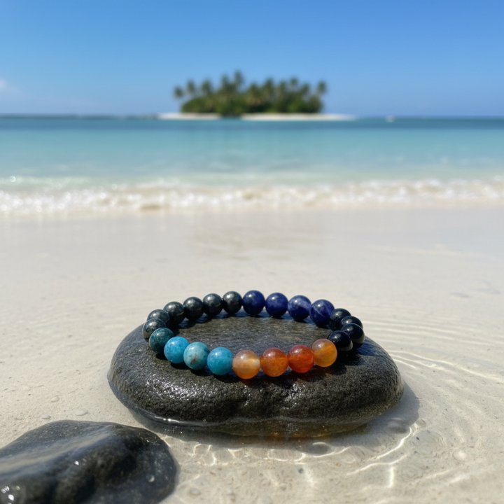 Close-up of Weight Loss Healing Bracelet showing natural crystals designed for weight management and energy healing.