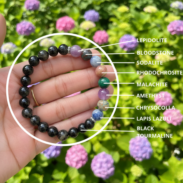 Blood Pressure Healing Bracelet for heart health and energy balance by Urja Crystal